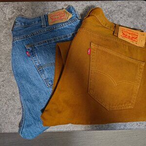 Levi’s 501 Jeans Bundle – Men’s 40x32 – Classic Blue Denim + Brown – 2 Pair